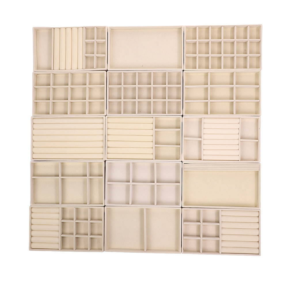 Velvet Jewelry Box Jewelry Tray New Species Earrings Earrings Ring Bracelet Compartment Storage Rack Jewelry Storage Box