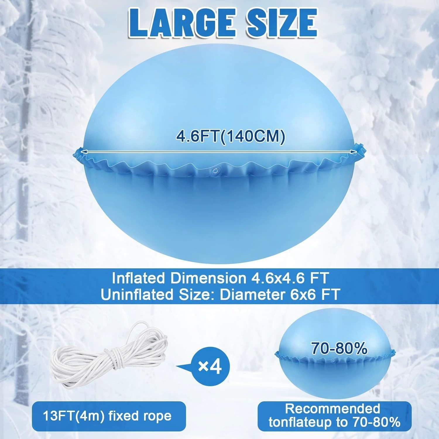 Трансграничная надувная круглая подушка из ПВХ, защитная подушка для зимнего бассейна, зимняя воздушная подушка для бассейна, большой морозостойкий защитный чехол