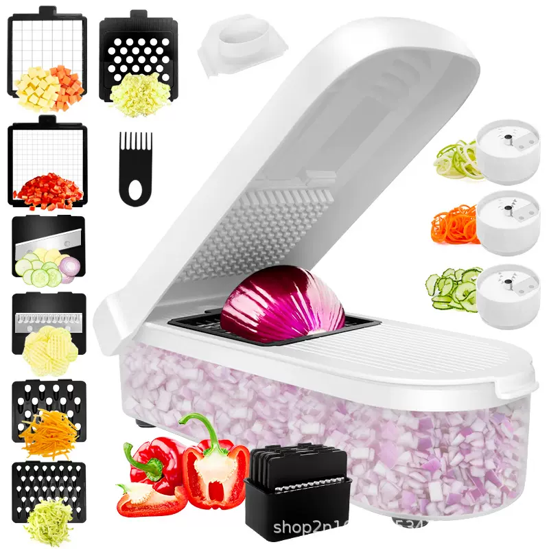 源头工厂七合一多功能切菜器切片擦丝器刨丝器切洋葱切块丁粒水果