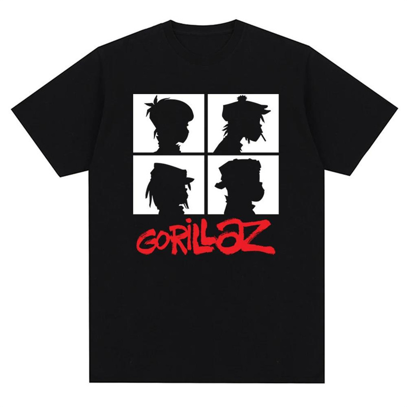Plus Size Gorillazs90 Short Sleeve Casual Age Band Fashion T-shirt Printed T-shirt Rock Punk