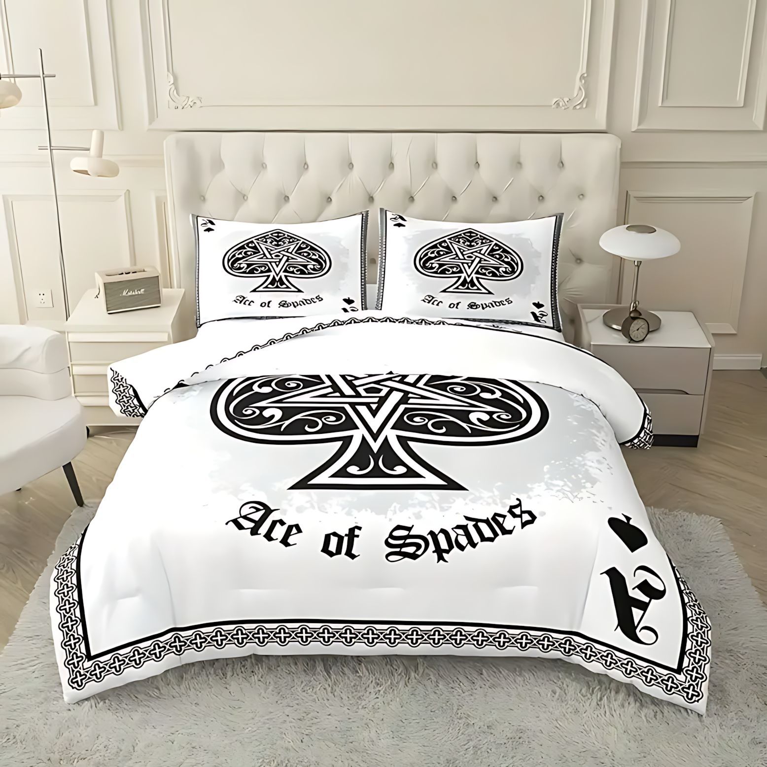 TEMU / JIT Amazon Cross-Border Poker Theme HD Digital Printed Frosted Quilt Set