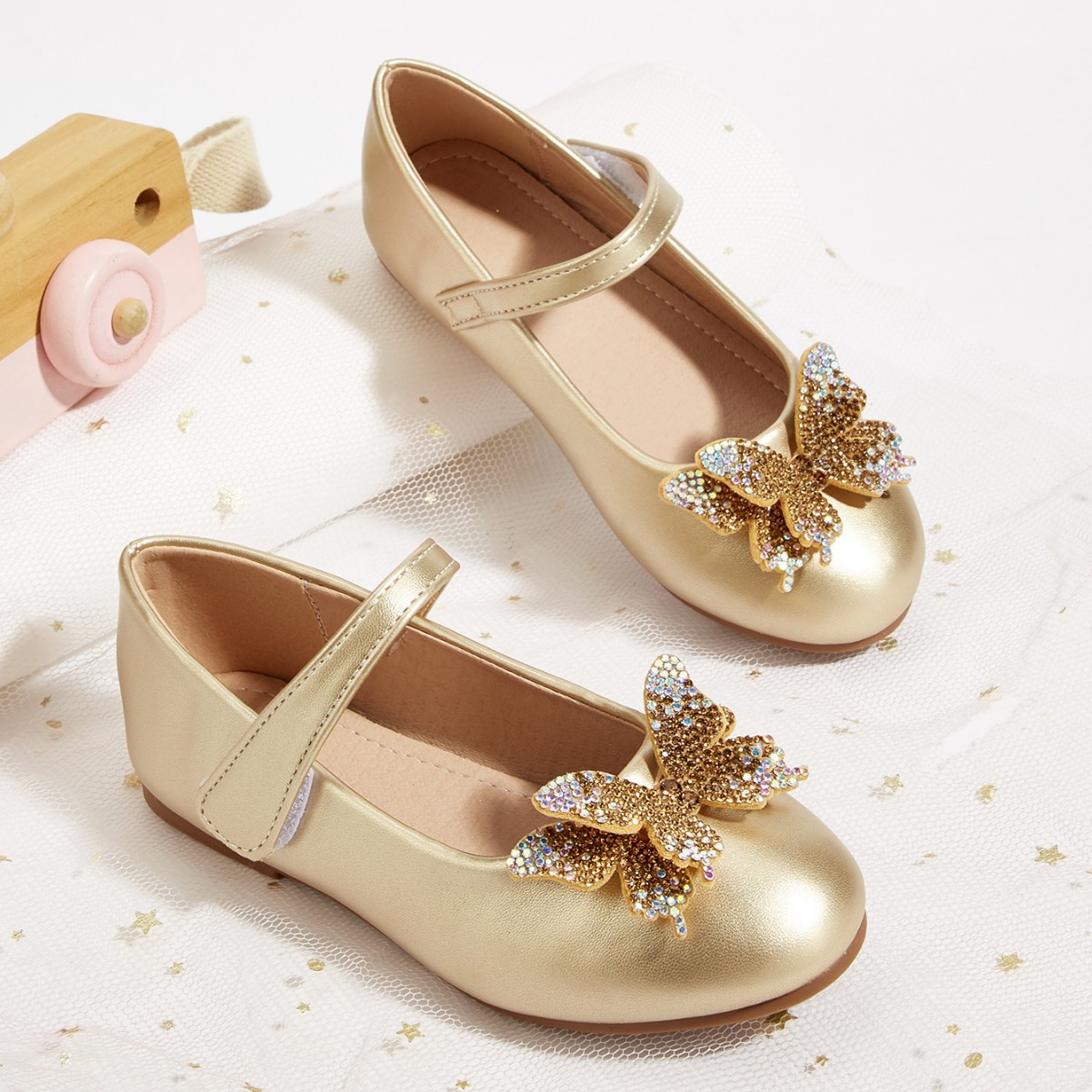 2025 New Autum Shoes for Girls, Princess Shoes, Round Toe Flats, Soft Soles, Little Girls' Outer Wear, Fashionable Girls' Leather Shoes