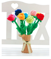 ぬいぐるみの太陽の花のカーテンはバラの花の漫画のカーテンの花のバレンタインデーの花束の誕生日の結婚式の贈り物を掛けます。