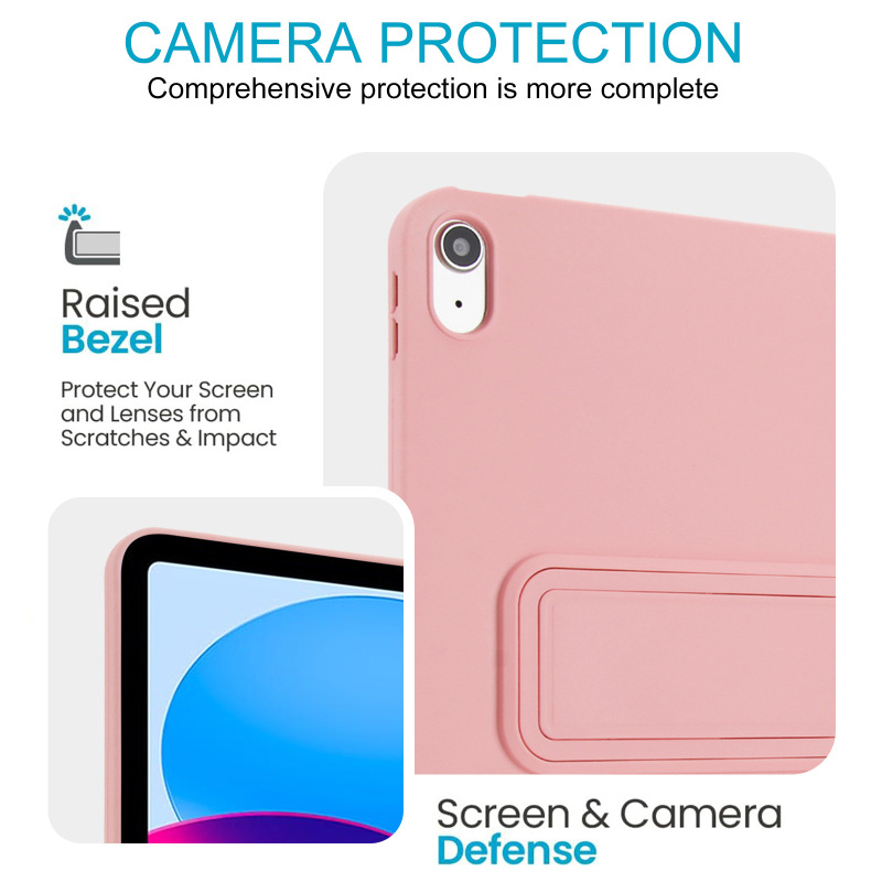 Invisible Integrated Stand Tablet Protective Case, Full Coverage, Anti-Drop, Anti-Slip, Hard Shell, Multiple Colors Available, Simple Protective Case