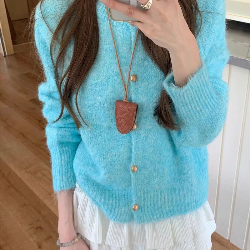 韩版开衫女毛衣秋季新款休闲宽松外套上衣百搭高级感外穿针织衫|undefined