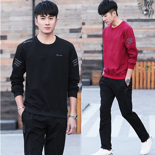 New Spring and Autumn Men's Sports Leisure Suit ims Pullover Crewneck Long Sleeve T-Shirt Sweater Suit