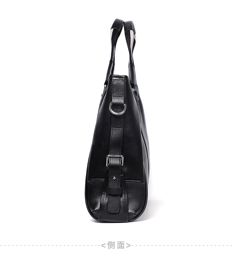 Túi xách tay nam da bò lớp đầu 15.6 inch dạng cặp công sở 39×7.5×28 cm — Màu đen chi tiết 16