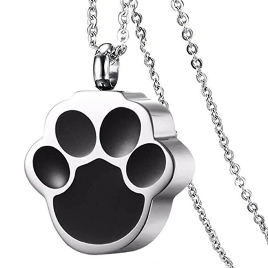 Collier pendentif empreinte de patte de chat pour cendres médaille_voghion.com