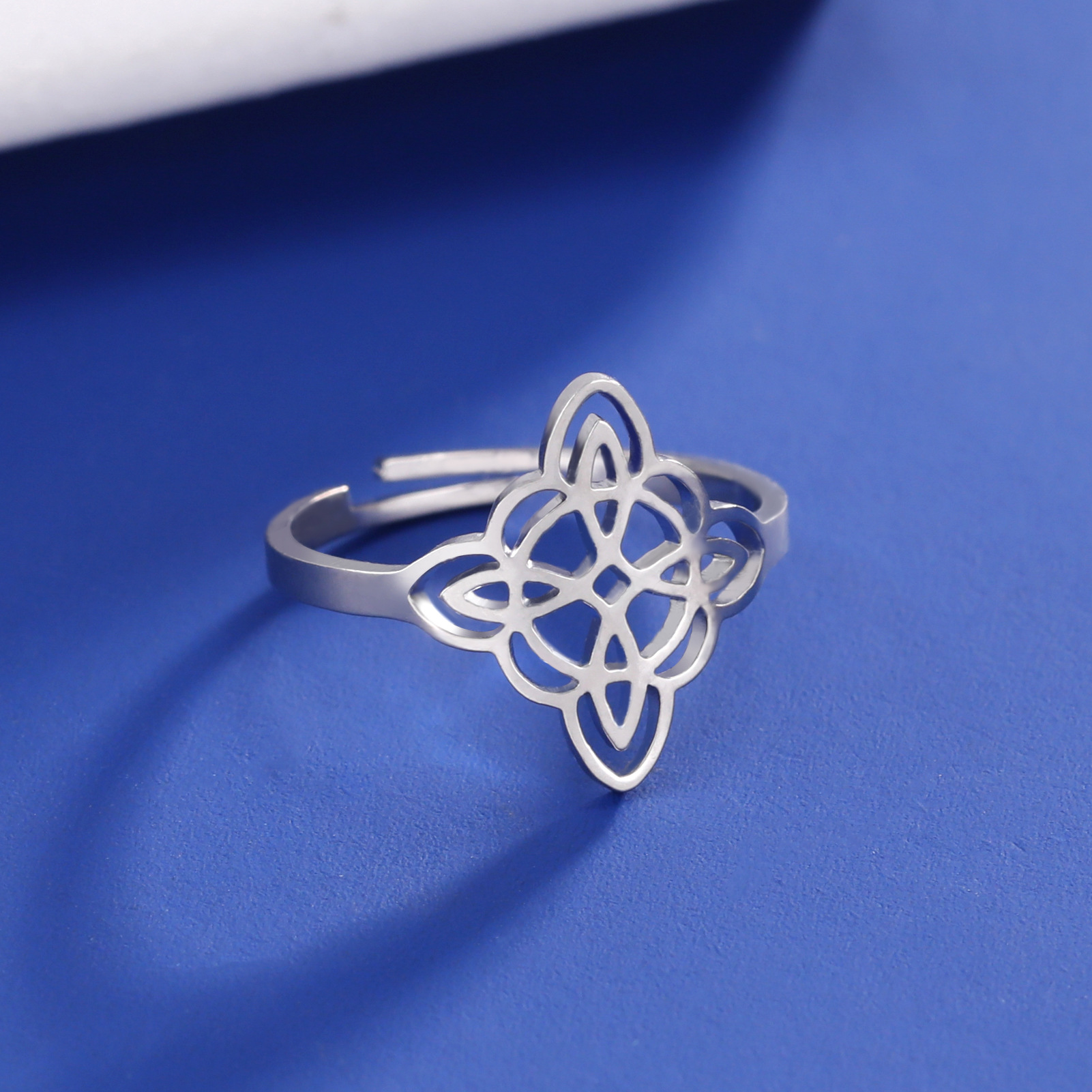 Plating Design Wholesale Jewelry Simple Style Witches Knot Solid Color 304 Stainless Steel Plating Rings