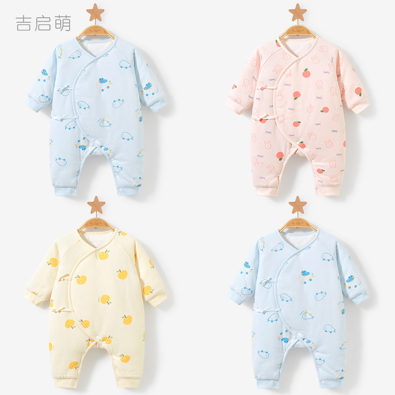 Ropa de bebé recién nacido Primavera, otoño e invierno temprano nacido fino acolchado 0 caliente 3 meses y Shang niño romper traje Bebé Ropa