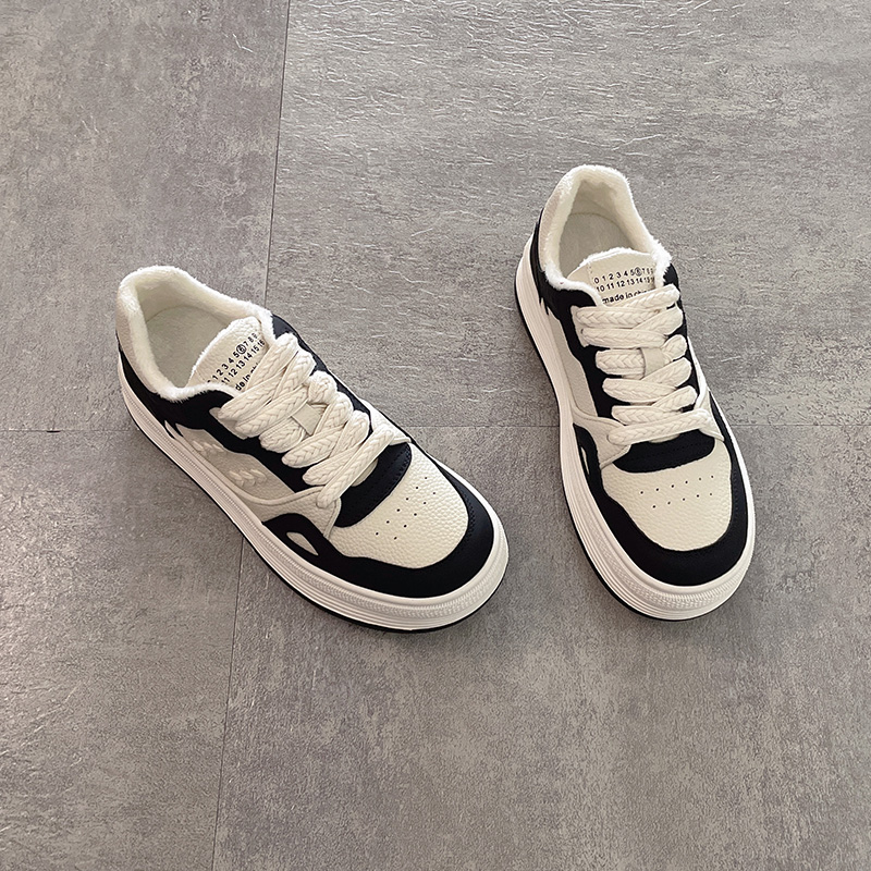 Samt Sneaker Mit Dicker Sohle Für Damen Herbst Winter Freizeitschuhe_voghion.com