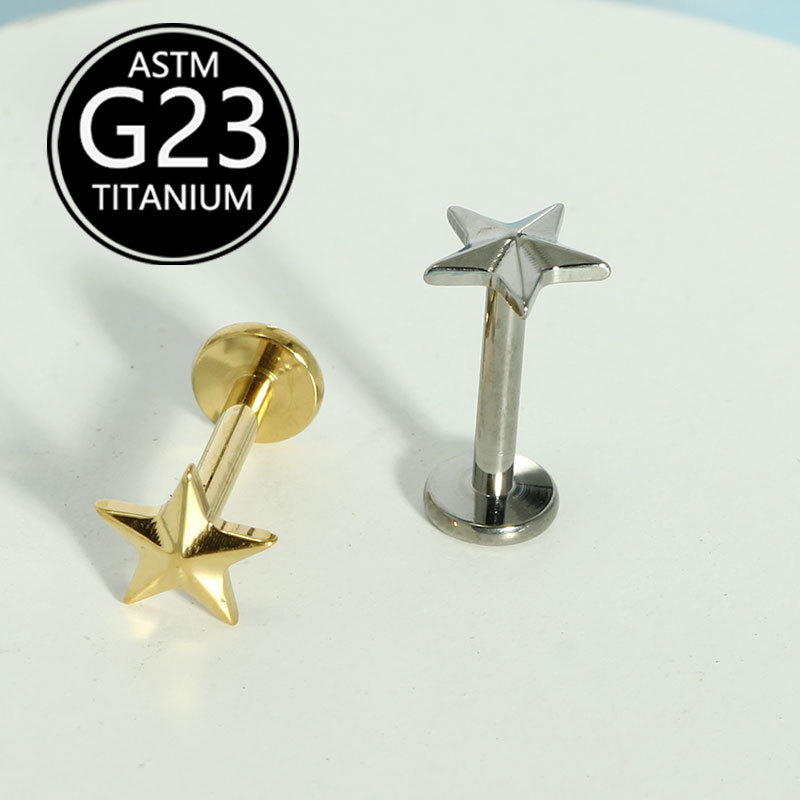 Labret piercing jewelry detail image