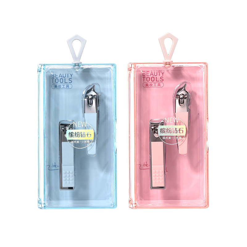 Lmltop a cuadros cortaúñas 2-pieza plana oblicua cortaúñas traje de acero inoxidable manicura herramientas sy543