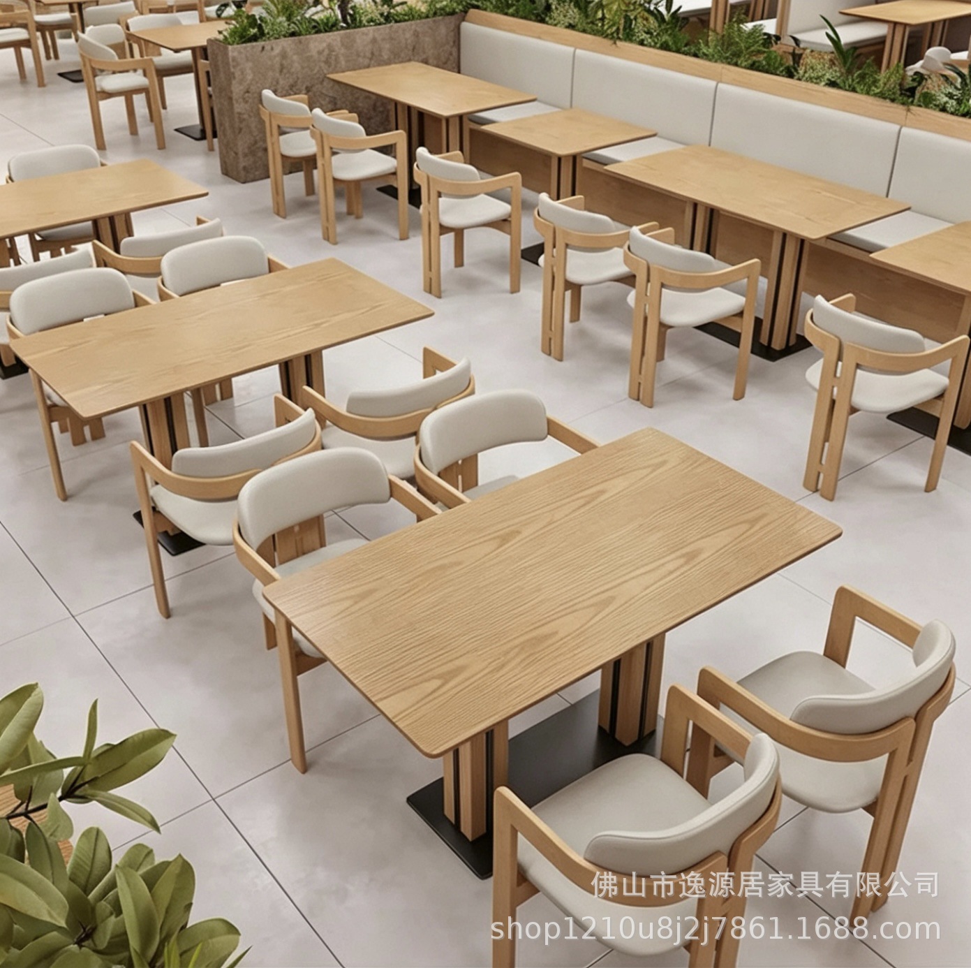 实木餐桌桌椅主题餐厅靠墙卡座沙发餐饮饭店奶茶日料店咖啡西餐厅