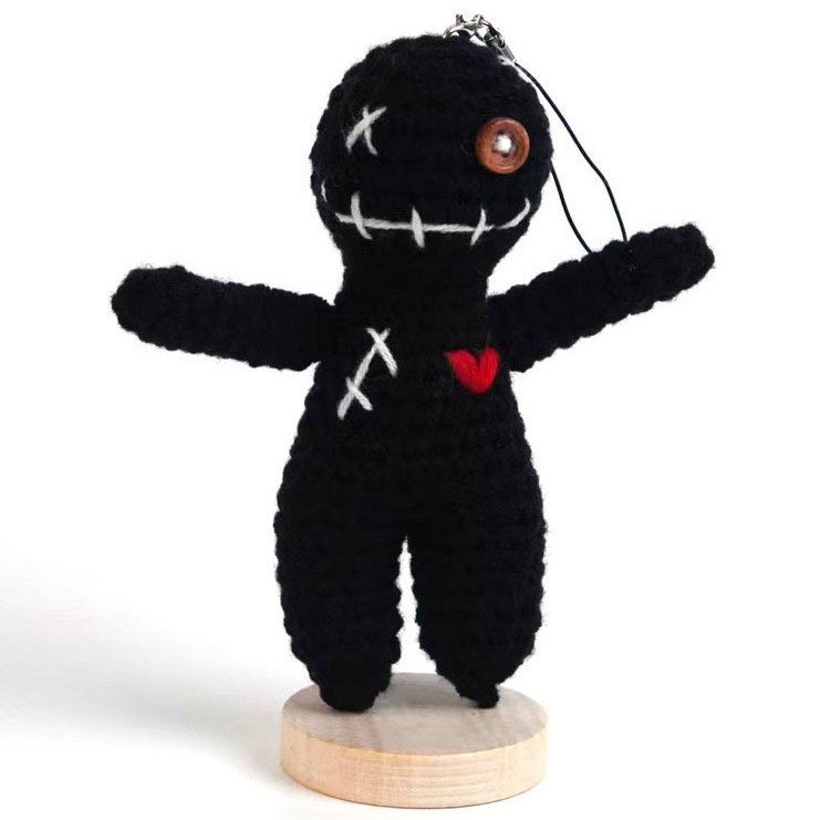 亚马逊跨境新品纯手工针织娃娃万圣节巫毒娃娃钥匙扣幽灵包包挂件