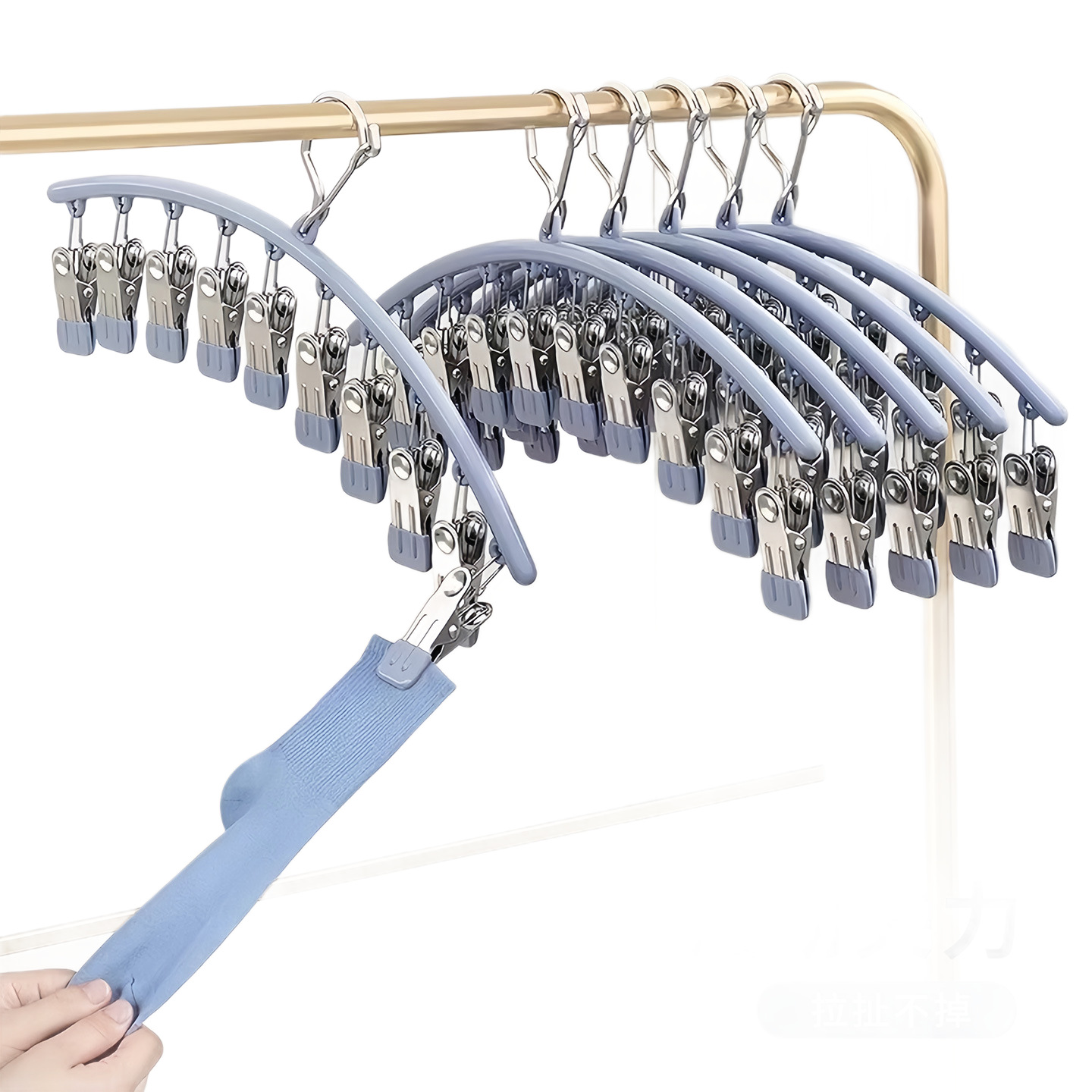 Percha de ropa de acero inoxidable a prueba de viento para toallas multiclip sin marcas para toallas domésticas para secar y secar toallas de secado multifuncionales image 5