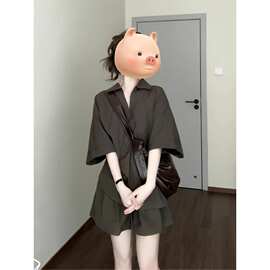 T005套装宽松夏季运动服套装女休闲显瘦短袖韩系短裤两件套图片色