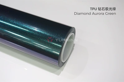 Auto Color Change Film change, full car wrap, cross-border direct - tpu-diamond-aurora-green-15215m