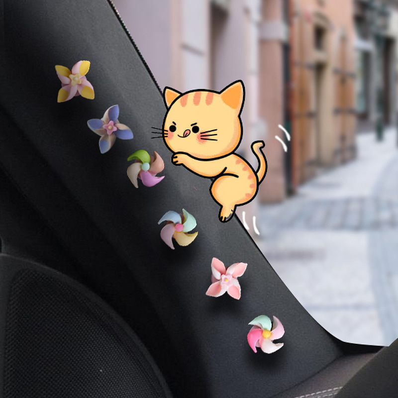 Adornos para automóviles, giratorio, giroscopio de molino de viento, decoraciones creativas, consola central giratoria, accesorios para automóviles, plástico lindo para damas