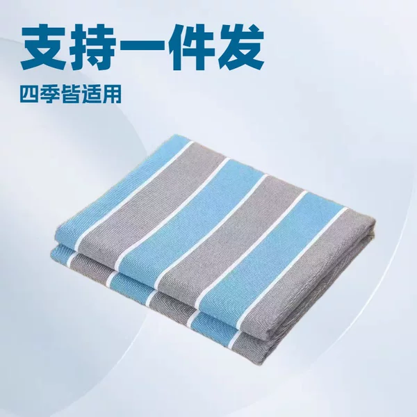 Wholesale Coarse Cotton Bed Sheets for School Bunk Beds, Single Bed Bedding, All-Cotton Three-Piece Set, Blue-Gray Striped Bed Sheets