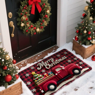 faux fur diatomaceous earth bath: Avtomobil döşəmə paspasları - yarn-christmas-truck-4060cmnew-diatom-mud