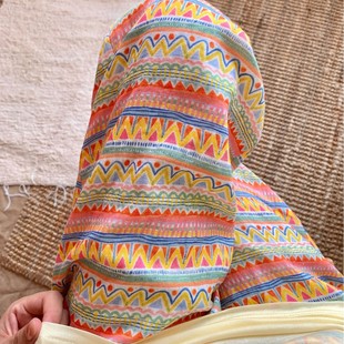 New! Class a Pure Cotton Double-Layer Yarn Large Wave New Loose Comfortable Sleep Pants with Pockets for Home Use