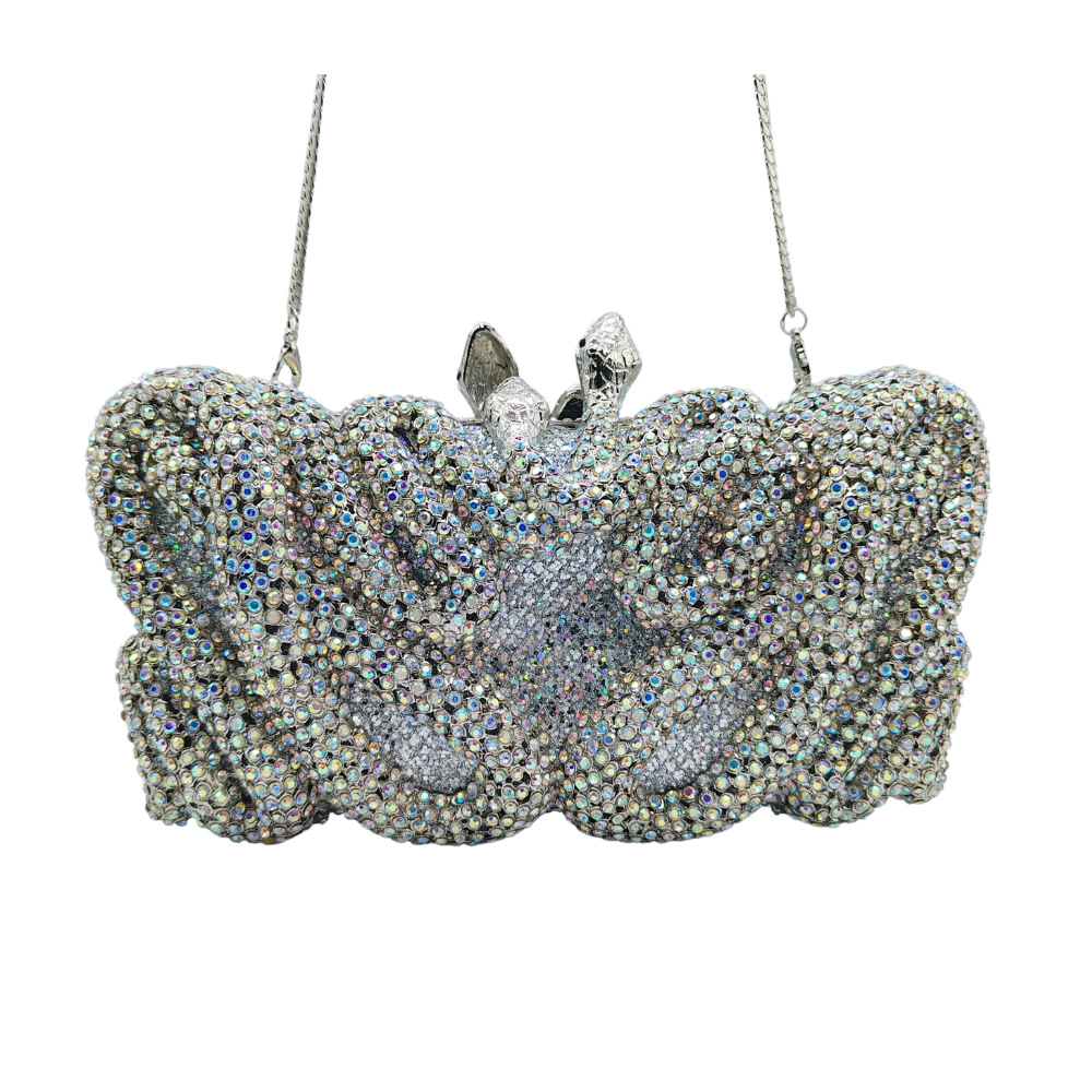 Túi xách tay nữ đính đá rhinestone lấp lánh dự tiệc — Vàng AB, Bạc AB, Đế vàng kim cương, Cá tính đặt làm