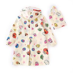 Japan's light and quick-drying children's rain cartoon long poncho with school bag for toddlers, elementary school students, snow and windproof