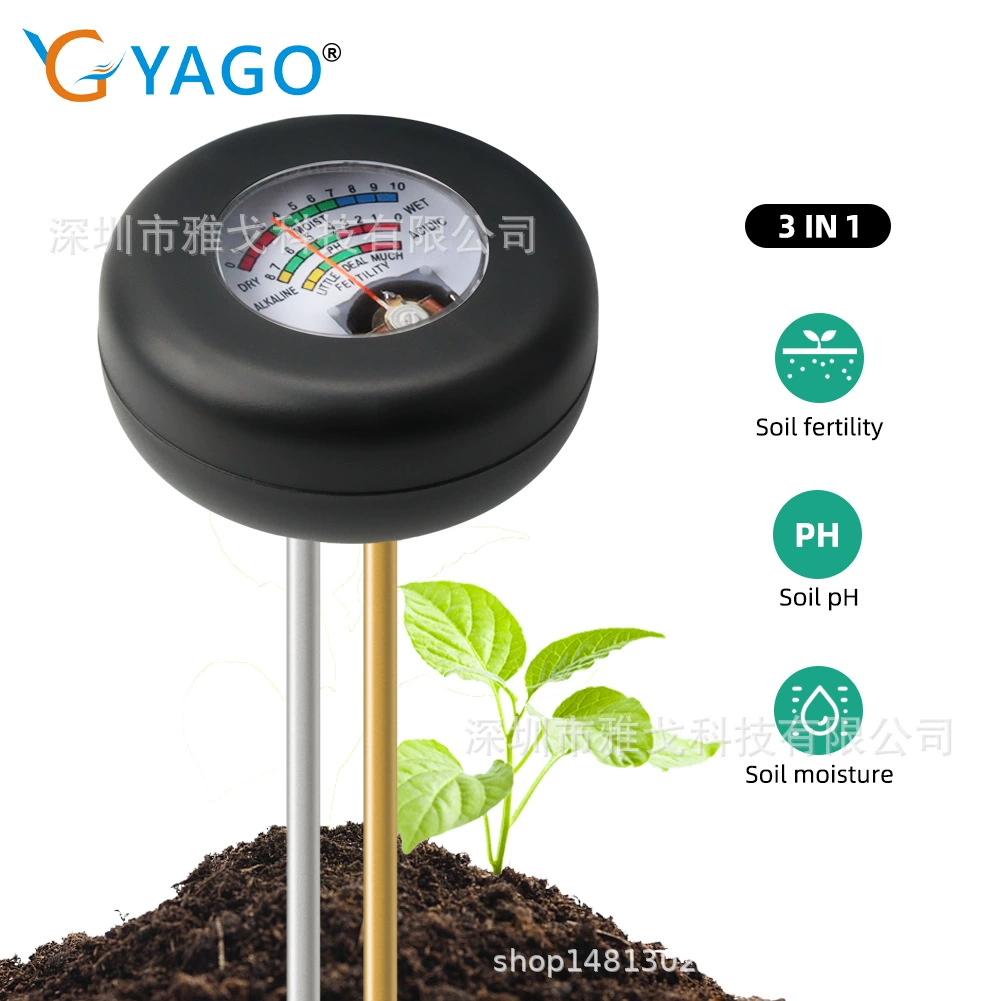 Измеритель плодородия почвы «Три в одном», кислотный измеритель pH, детектор влажности почвы, детектор плодородия почвы в горшках