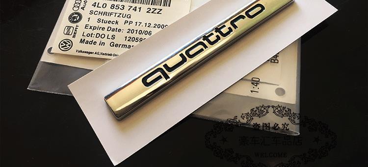 Audi car emblem V6TV8T side emblem V10W12 lettering for A4L, A6L, A8L, RS3, S5, Q7, TT modifications
