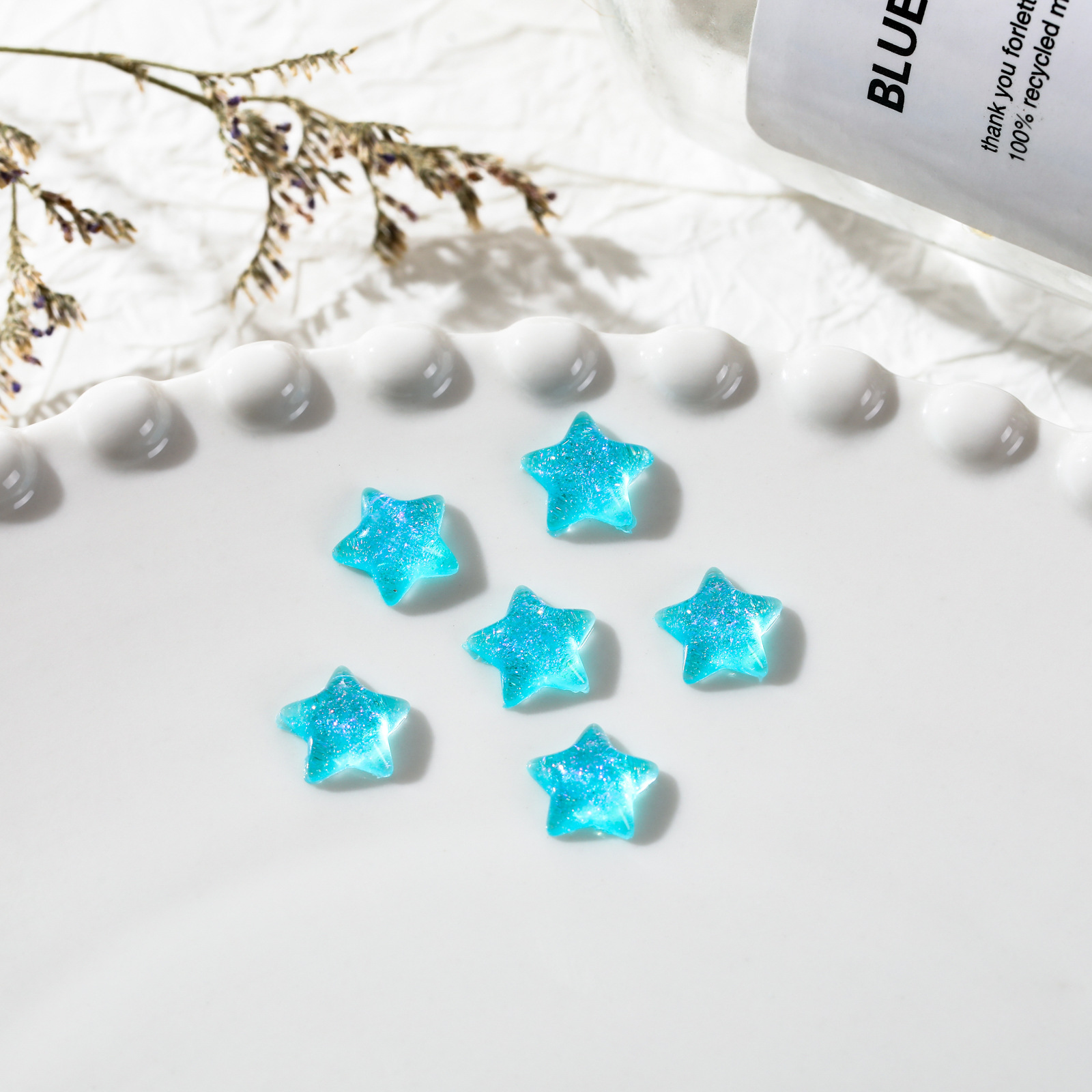 Colorido estrella de cinco puntas accesorios de uñas oro luminoso Mocha estrella resina accesorios DIY uñas horquilla Accesorios