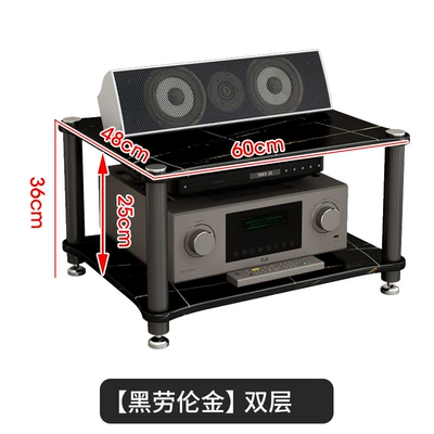 Multi-Layer Speaker Bracket Audio-Visual | Electric car big tripod - two-layers-of-black-gold