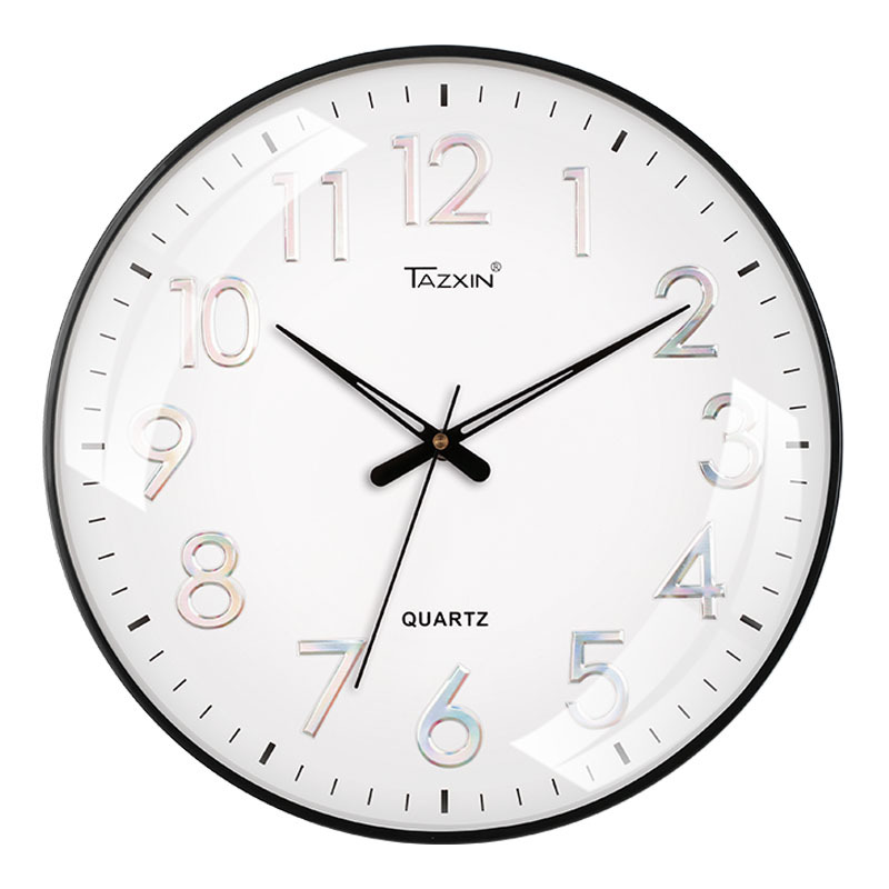 Reloj de pared en stock lote entrega sala de estar 3D digital ronda dormitorio mudo Reloj de pared reloj mudo