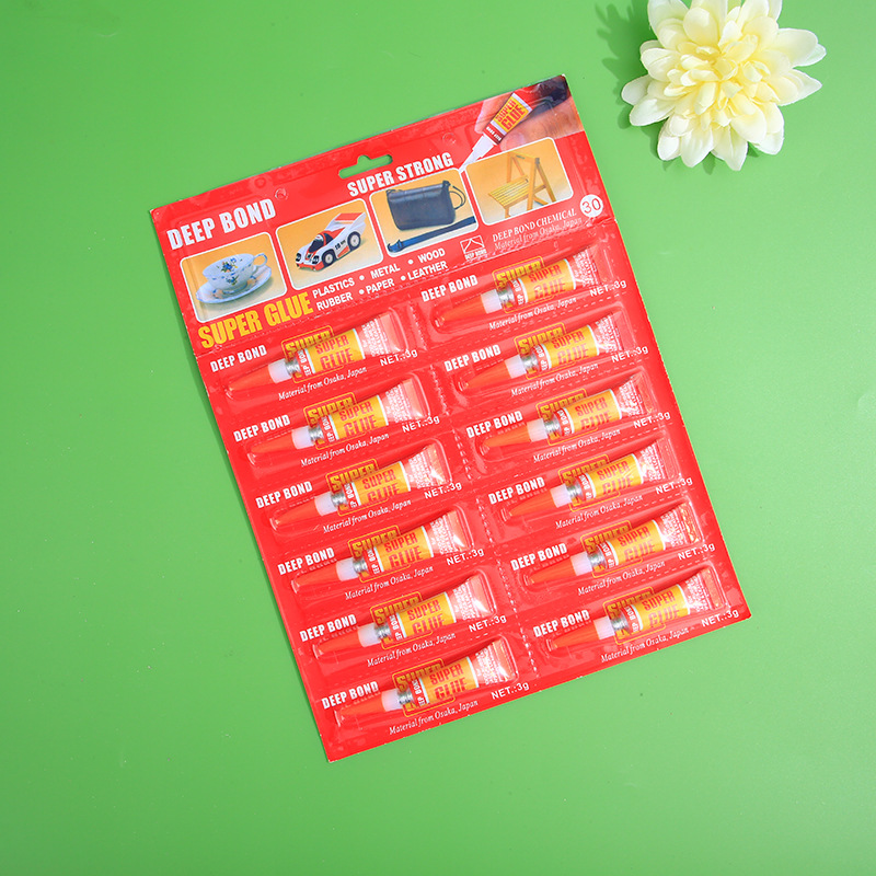 厂家直销国外出口型502胶水铝管胶12支/板多功能型