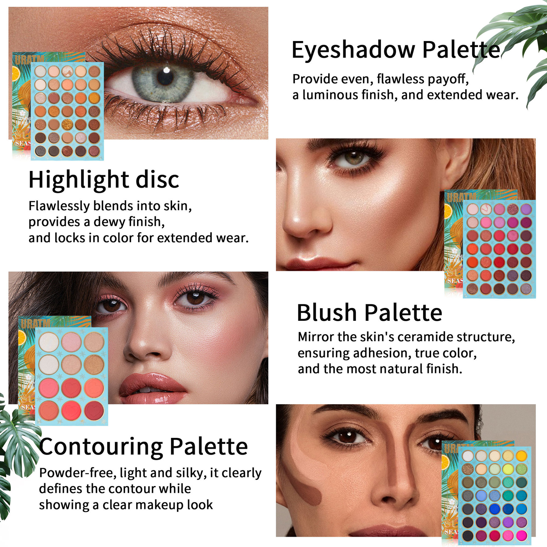 Cross-border 117-color folding eyeshadow palette, four-layer matte, pearlescent blush contour, high-gloss one-piece makeup palette undefined