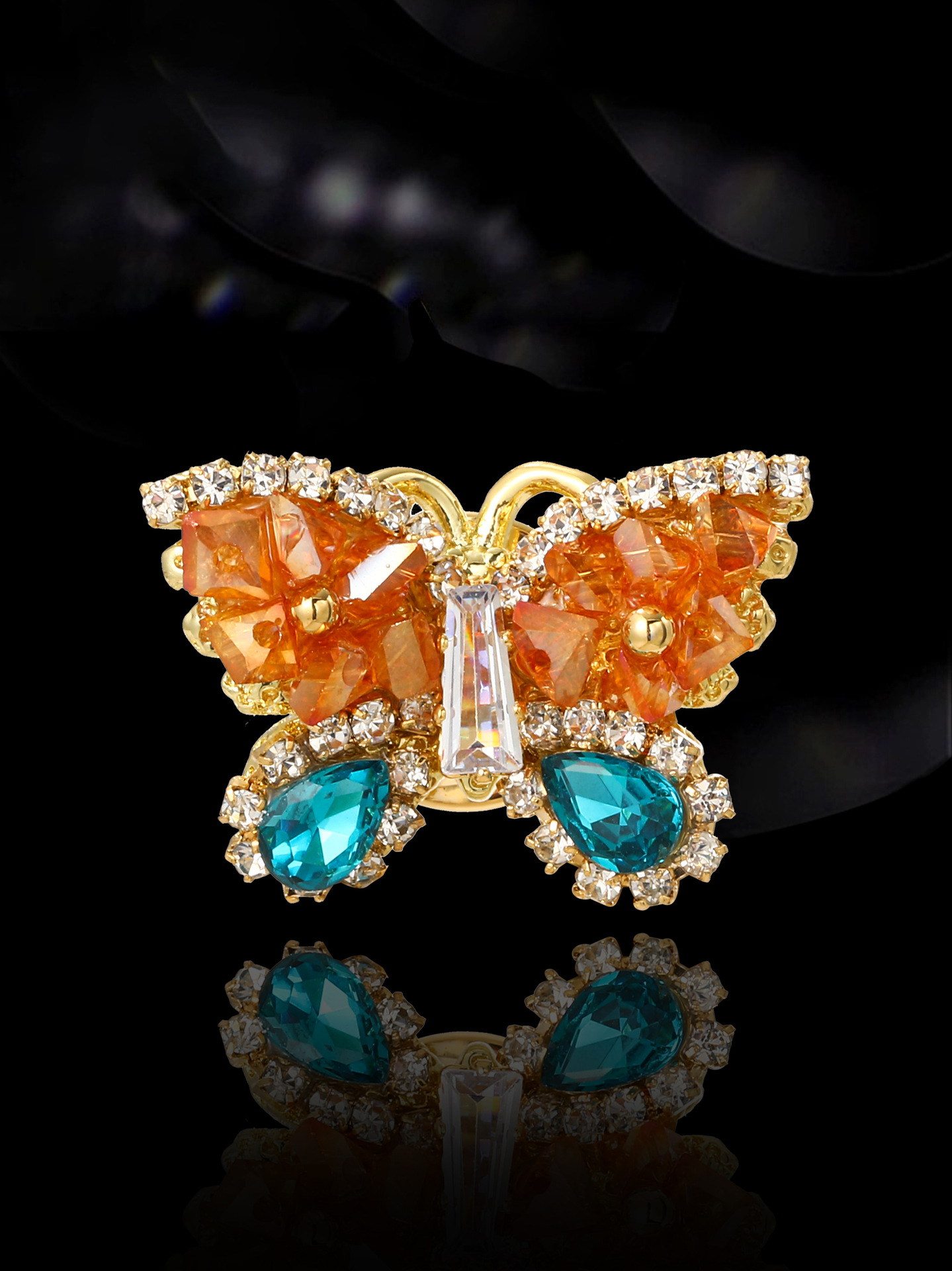 Elegante Flor Mariposa Cobre Mujeres Broches display picture 3