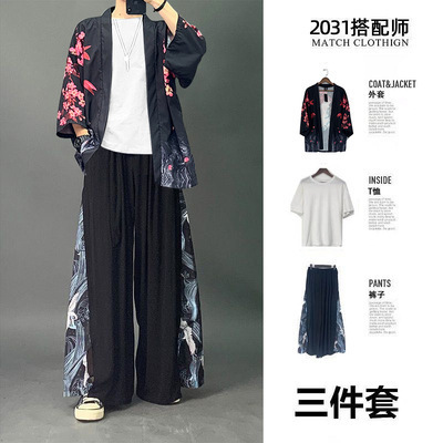 Plum black jacket + white t + black pants