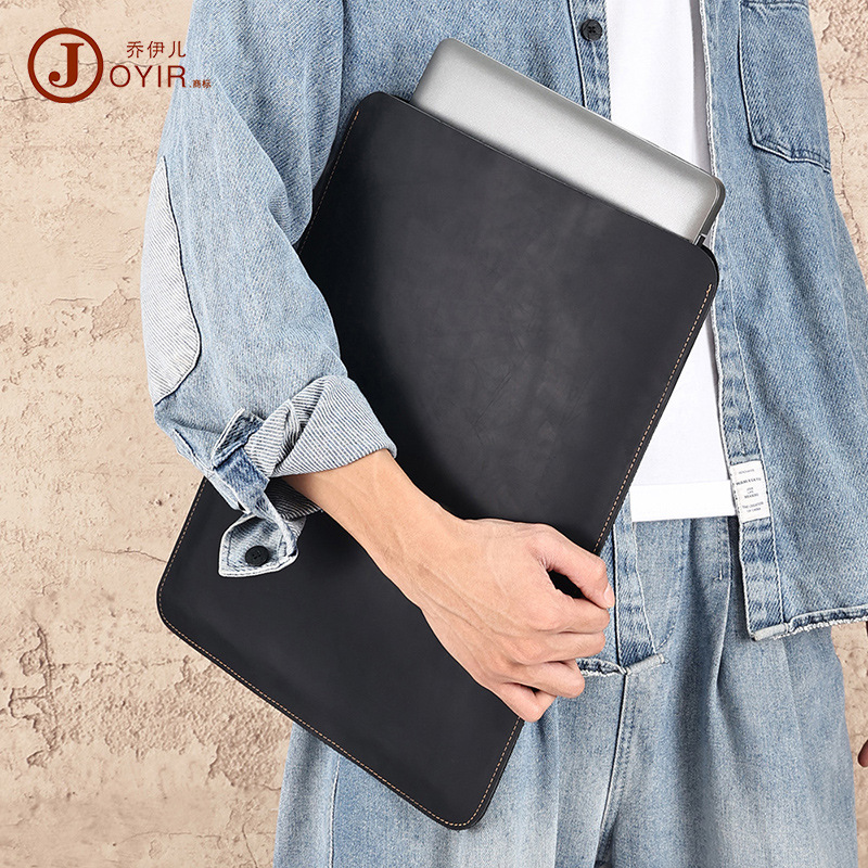 (2개) 16.2 인치 맥북 프로 보호 케이스 미친 말 가죽 태블릿 가방에 적합한 가죽 컴퓨터 슬리브 가방