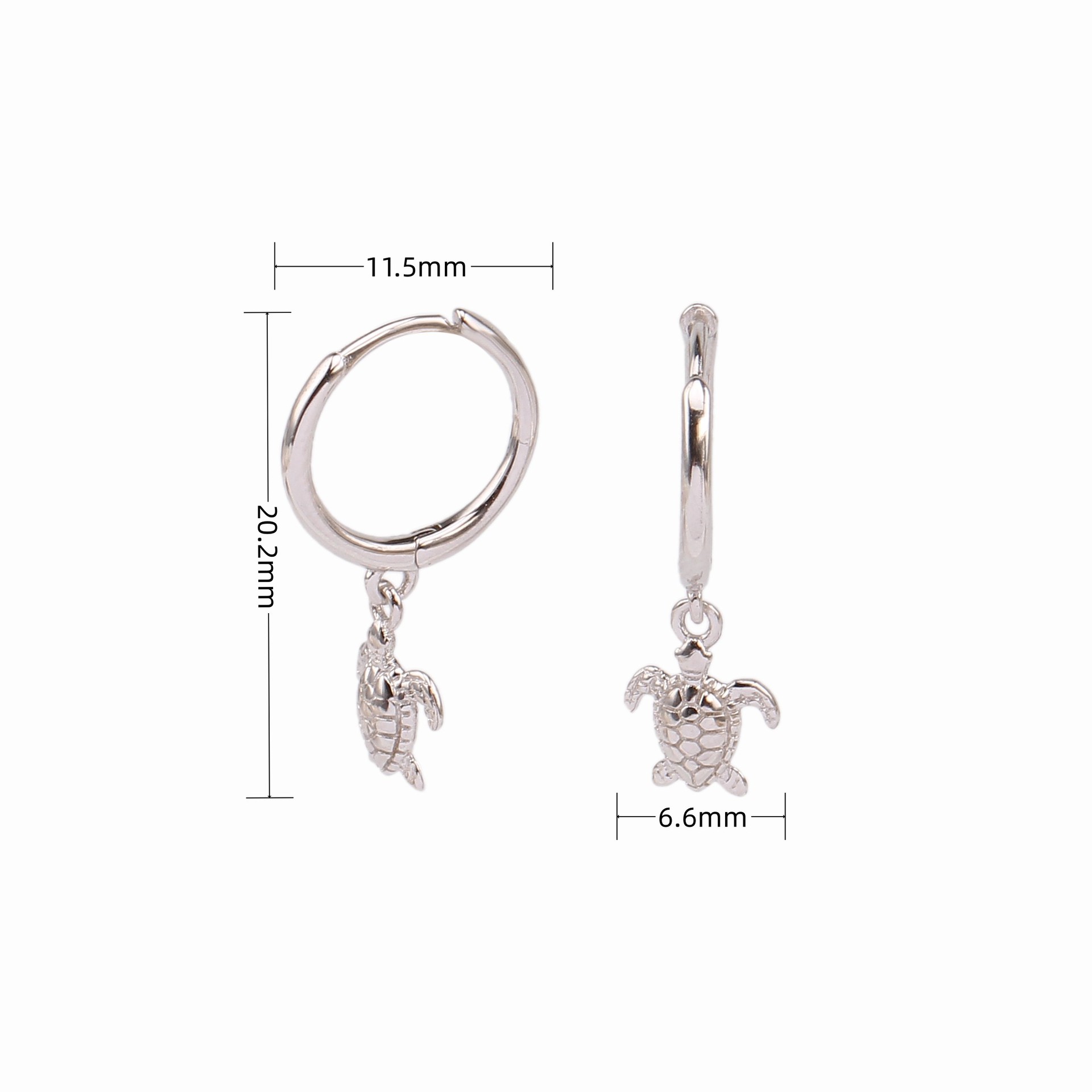 0.03µm Gold Plating Thickness Electroplating Gold Plating Process 925 Sterling Silver Ear Needle Material 1 Pair 925 Sterling Silver Tortoise Ocean White Gold Plated Gold Plated Drop Earrings Earrings