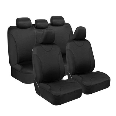 zippers for export, Universal seat cover - black-five-seat-9-piece-set