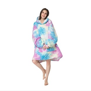 Explosions huggle hoodie Lazy Pullover Fleece Suit Hooded TV Blanket Outdoor Cold-proof Warm Nightgown