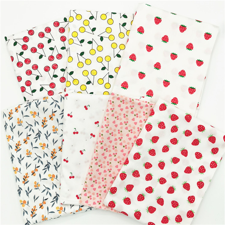 批发供应 迷你水果草莓樱桃 纯棉斜纹布料全棉娃衣大肠发圈手工布