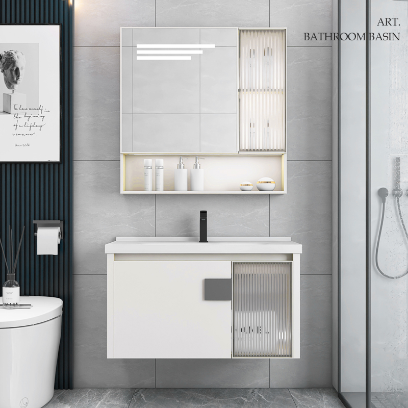 Celebridad de Internet oso inteligente espejo lavabo combinación gabinete Simple caqui aleación de aluminio gabinete de baño gabinete de almacenamiento a prueba de agua