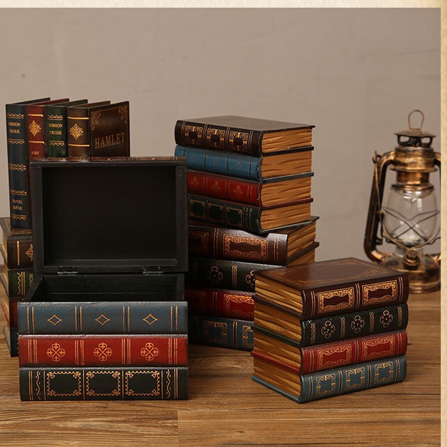European-Style Retro Simulation Book Storage Box Decoration Ornaments Office Book Model Photo Props Creative Storage