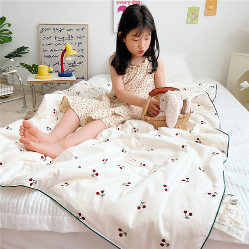 60-count long-staple cotton infant and children cartoon printed summer cool quilt machine washable soy fiber air conditioning thin quilt