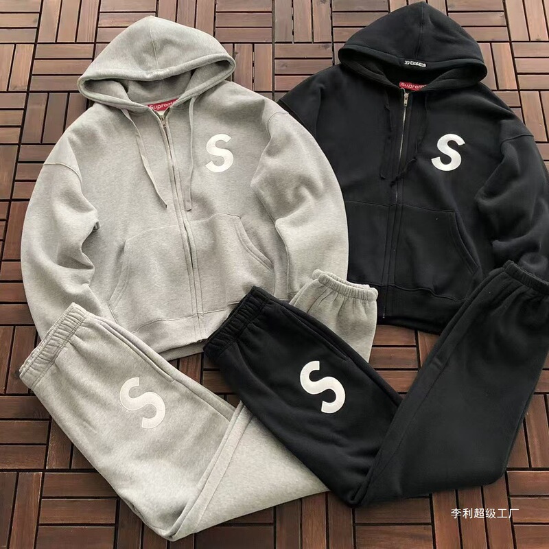 Cross-border classic 25FW Supreme heavyweight fleece-lined hoodie with patch embroidery, American style, popular autumn and winter cotton Cross-border classic 25FW Supreme heavyweight fleece-lined hoodie with patch embroidery, American style, popular autumn and winter cotton