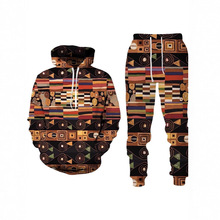 2025跨境数码3D数码印花圆领长衣长裤带绳卫衣套装男