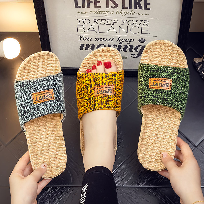 Home Slippers Linen Men's Summer Non-Slip Sweat-Absorbent Four-Season Cotton and Linen Fabric Home Casual Slippers Women's Indoor Summer Home Slippers Linen Men's Summer Non-Slip Sweat-Absorbent Four-Season Cotton and Linen Fabric Home Casual Slippers Women's Indoor Summer