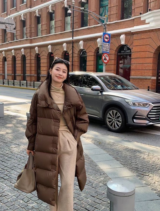长款过膝蓬松感羽绒服女2025年冬季新款高级感时尚宽松面包服外套|undefined
