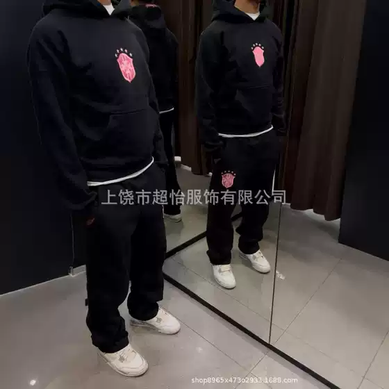 2025 Cross-Border New National Flag Log Printed Sweatshirt and Sweatpants